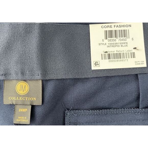 Jm‎ Collection Blue Curvy-Fit Straight-Leg Intrepid Plus Size 24WP Petite NWT - Picture 6 of 7